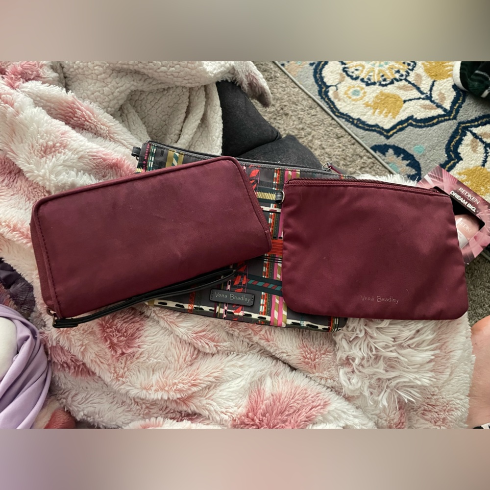 Matching Vera Bradley wallet and small zipper bag set gently used